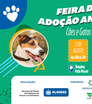 Feira de Adoção de Cães e Gatos é realizada neste sábado