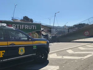 Passarela desaba após ser atingida por caminhão e dois morrem em SP