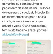 JHC anuncia mais de R$ 3 milhões para saúde de Maceió