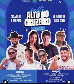 Festa do Cruzeiro começa na noite desta sexta em São Miguel dos Milagres