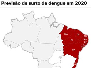 Alagoas está entre os estados que poderão ter surto de dengue em 2020