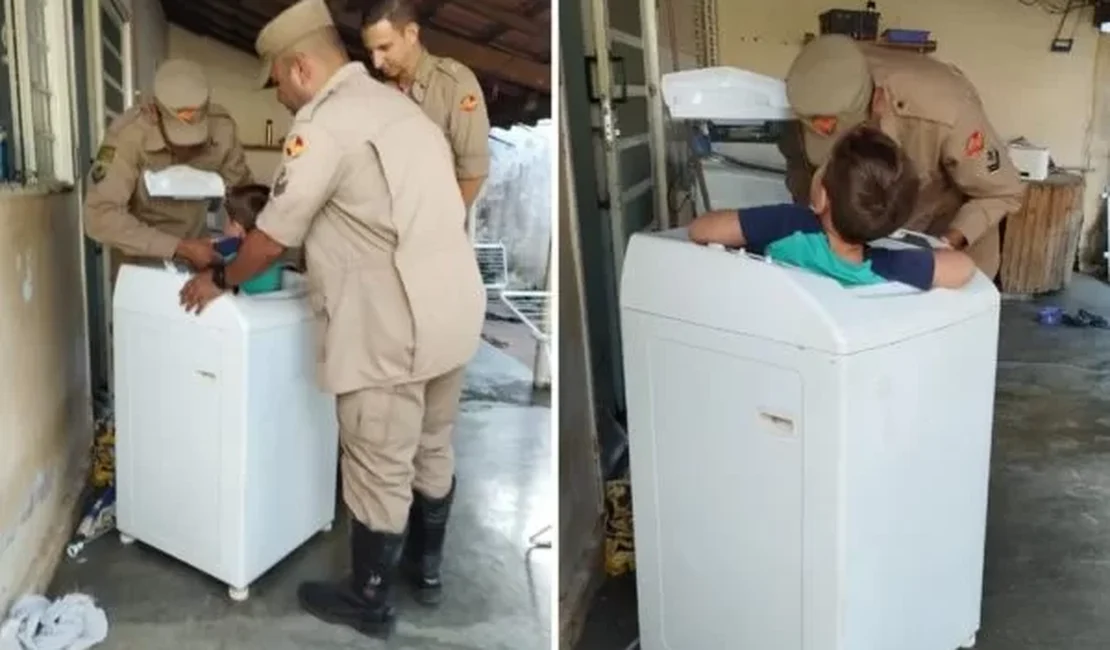 GO: criança é resgatada após ficar presa em máquina de lavar roupas