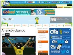 Jornal argentino desdenha da vitória brasileira: 'Começou roubando'