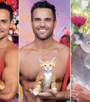 Famoso calendário de bombeiros australianos é lançado com pegada animal