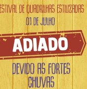 Programação do Festival de Quadrilhas Juninas de Arapiraca desta sexta-feira (01) é cancelado devido às fortes chuvas