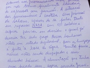 Funcionários pedem socorro através de bilhetes em hospital do Rio