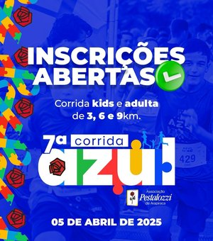 Inscrições abertas para a 7ª Corrida Azul da Associação Pestalozzi de Arapiraca