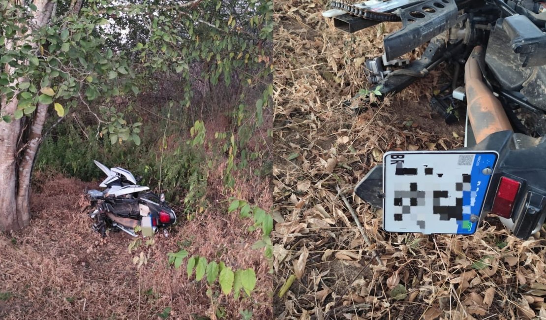 Motocicleta com queixa de roubo/furto é abandonada na zona rural de Craíbas