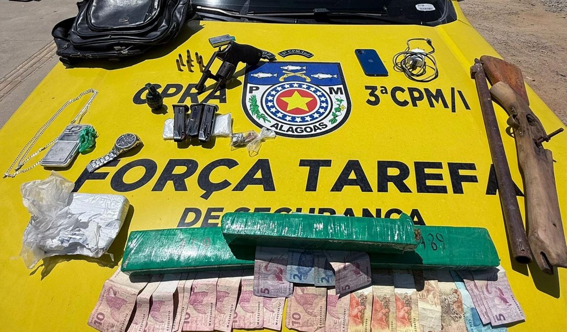 Polícia Militar desmantela ponto de tráfico e apreende armas em Atalaia