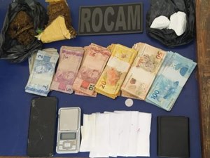 PM aborda carro e encontra maconha e cocaína e condutor é preso em Arapiraca