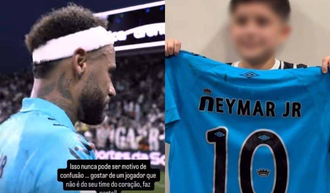 Criança é hostilizada após ganhar camisa de Neymar em jogo do Corinthias X Santos