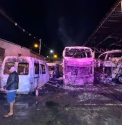 Garagem de veículos pega fogo e destrói ônibus e vans no município de Igaci