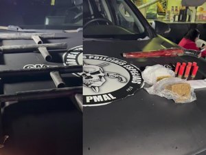 Armas artesanais e drogas são apreendidas dentro de caixa d’água em Maceió