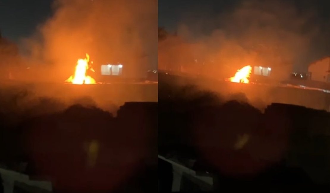 Madeireira é atingida por incêndio de grande porte em Arapiraca