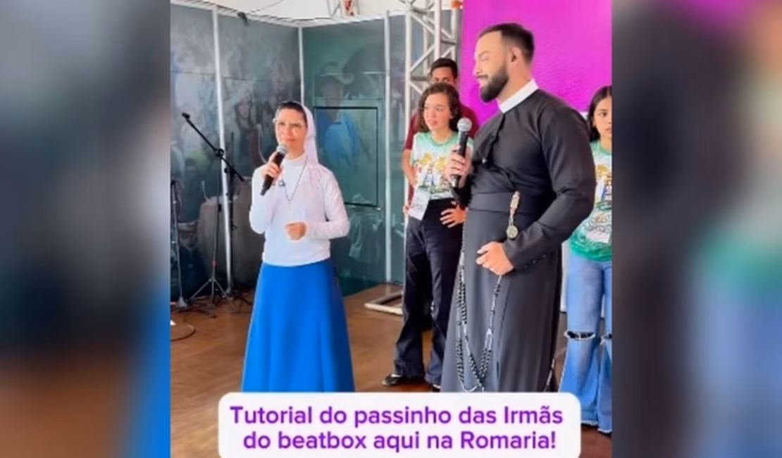 Após viralizar com beatbox, freira faz tutorial de passinho em romaria
