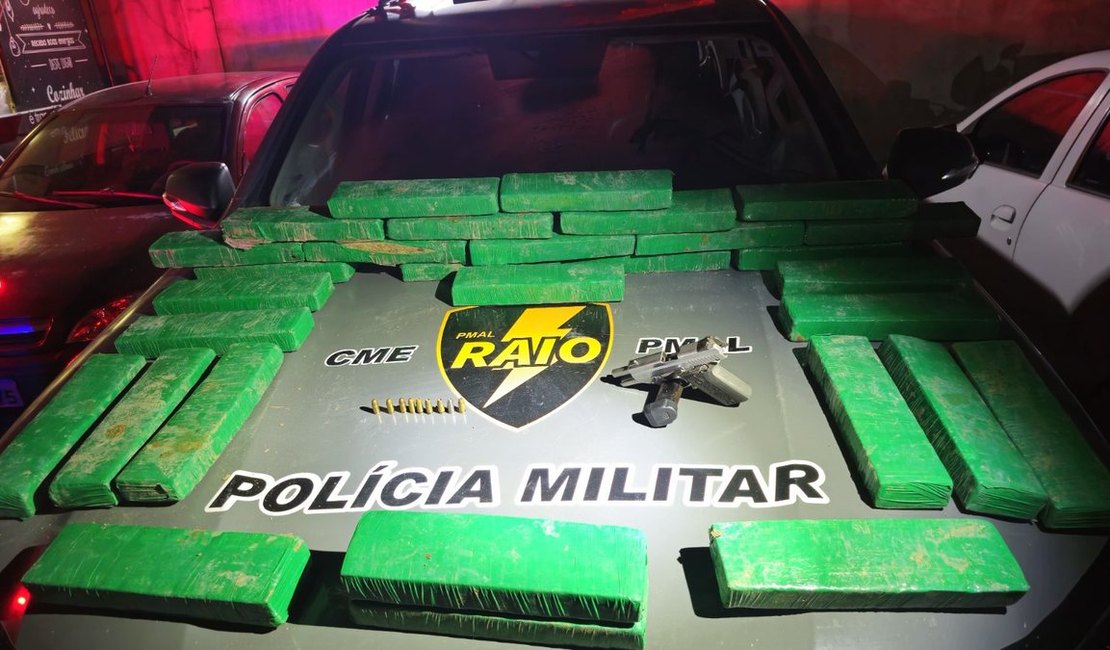 Ex-reeducando é preso com quase 30 kg de maconha e arma de fogo em Maceió