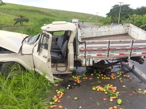 Vídeo: colisão envolvendo caminhonete e motocicleta deixa dois mortos na BR-316