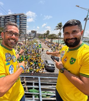 Leonardo Dias e Fabio Costa participam de ato de 7 de setembro e reforçam apoio a Flávio Bolsonaro