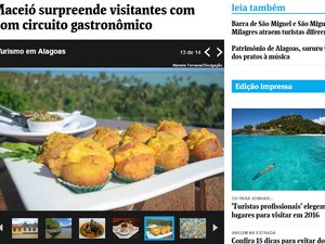 Folha de S. Paulo destaca turismo e a gastronomia alagoana em reportagem
