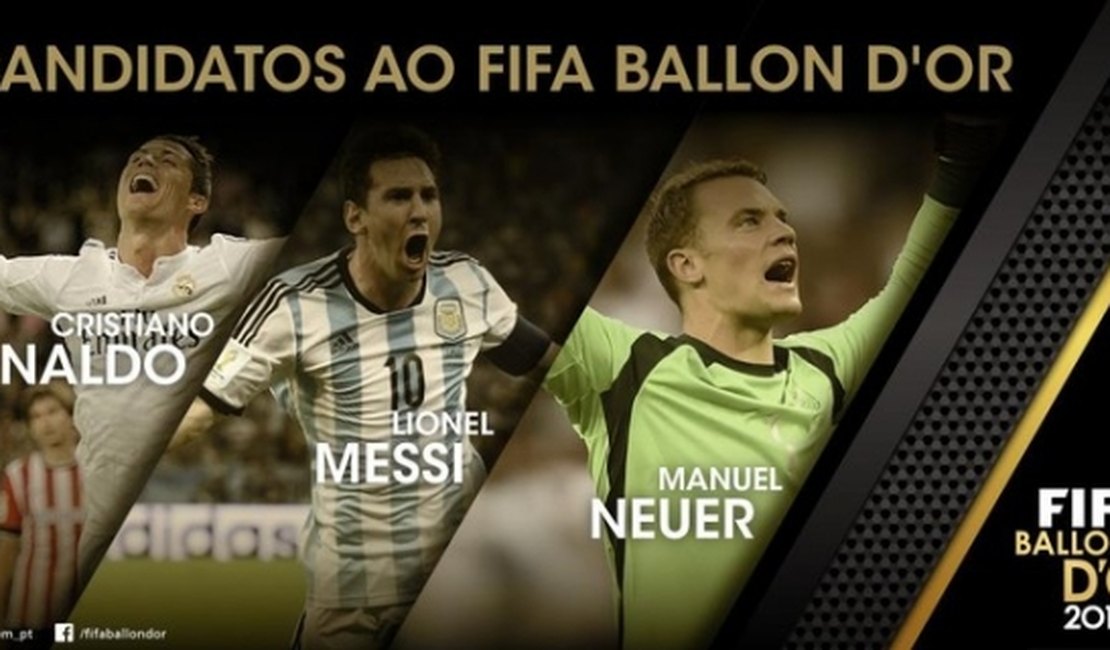 Cristiano Ronaldo e Messi disputarão Bola de Ouro com o alemão Neuer