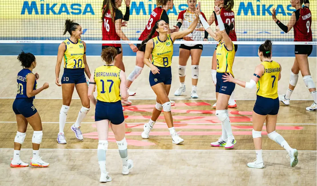 Vôlei: Brasil vence Alemanha e encara Japão na semi da Liga das Nações