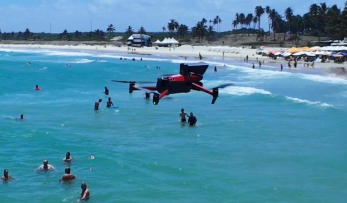 Drones auxiliam trabalho do Corpo de Bombeiros nas praias alagoanas