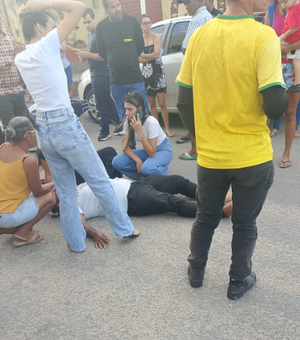 Colisão entre carro e moto deixa uma pessoa ferida no bairro Baixa Grande, em Arapiraca
