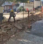 Comerciantes comemoram retomada da obra do Centro de Arapiraca após quase 28 meses