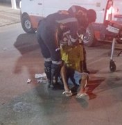 Motociclista cai ao passar por lombada com sinalização apagada em Arapiraca