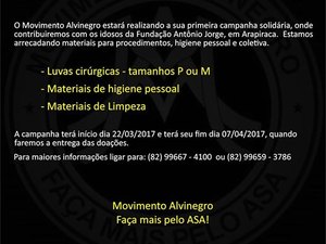 Movimento Alvinegro realiza campanha para Fundação Antônio Jorge