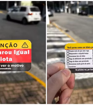 ‘Você parou igual idiota’: estudante cria cartão para dar recado a motoristas espaçosos