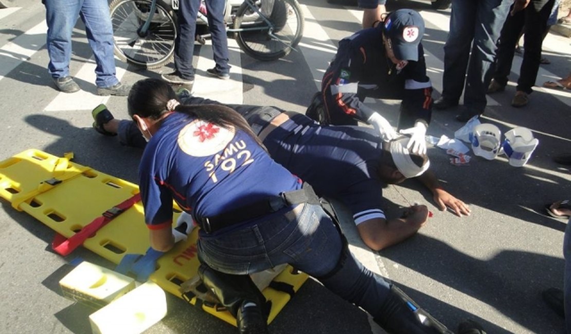 Motos colidem no bairro do Planalto e duas pessoas ficam feridas