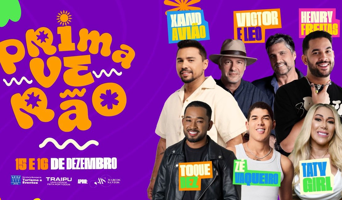 Traipu divulga programação oficial do Primaverão 2025, o maior festival do interior de Alagoas