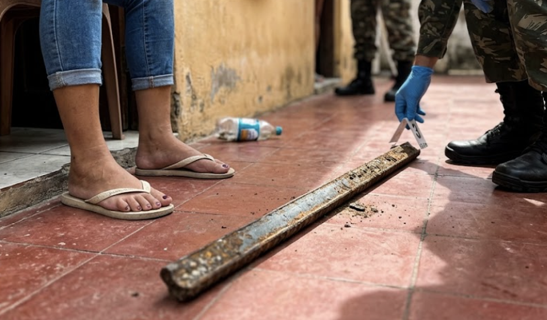 Homem é preso após agredir companheira com barra de ferro durante crise de ciúmes em Maceió