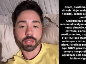 Rico Melquiades tem paralisia facial, confunde com AVC e decide se afastar das redes sociais