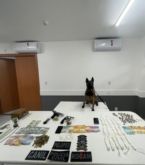 Jovem é preso em flagrante por porte ilegal de arma e tráfico de drogas em Santana do Ipanema