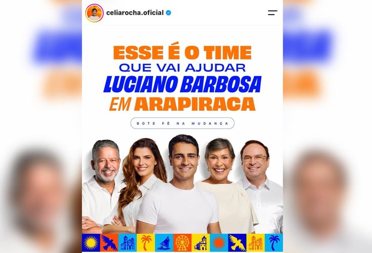 Célia Rocha cria ‘climão’ com Luciano Barbosa ao incluí-lo em postagem de apoio a JHC