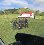 Samu Aeromédico resgata vítima de queda de moto em Viçosa