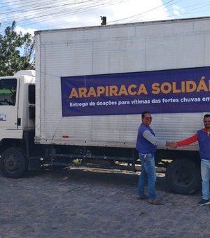 Prefeitura de Arapiraca inicia entrega de 3,5 toneladas de donativos a vítimas das enchentes em Alagoas