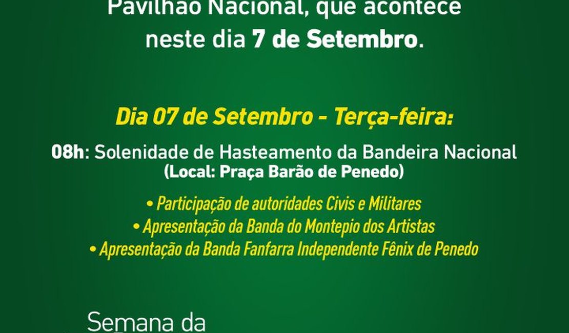 Prefeitura de Penedo realiza hasteamento da bandeira neste 7 de setembro