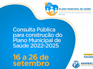 Consulta Pública para construção do Plano Municipal de Saúde terá início nesta quinta-feira (16)