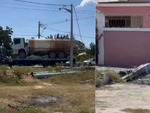 Guincho atinge fiação e provoca queda de poste em Delmiro Gouveia