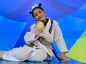 Alagoana de 6 anos vence campeonato Sul-Americano de jiu-jitsu no Rio de ﻿Janeiro