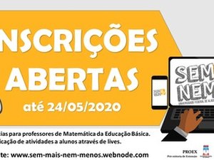 Instituto de Matemática oferece cursos virtuais para estudantes e professores