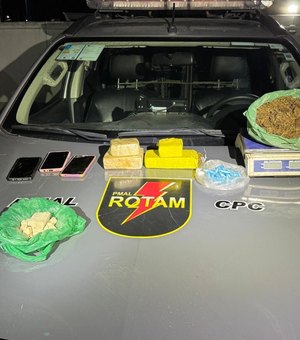 Rotam apreende arma, drogas e recupera veículo roubado durante ocorrências em Maceió