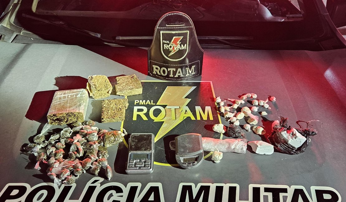 PM apreende quatro armas de fogo e drogas em Maceió e no interior de AL