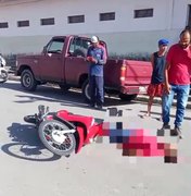 Acidente deixa motoclista ferido no Centro do município São Luís do Quitunde