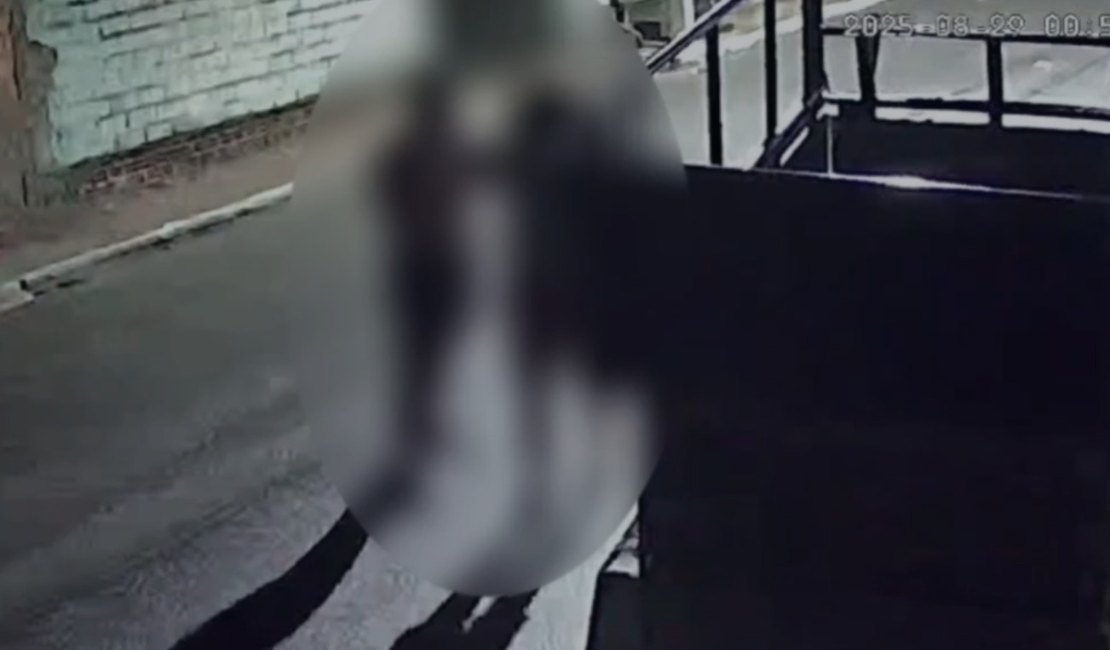 Homem é flagrado por câmeras de monitoramento espancando companheira em Carneiros