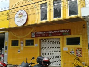 Restaurante Popular de Arapiraca é fechado e não tem prazo para reabrir