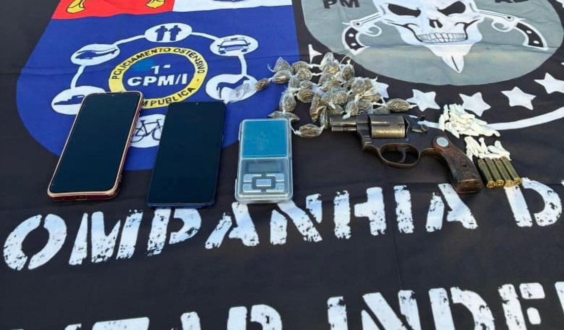Polícia Militar apreende quatro armas e drogas durante operações no interior